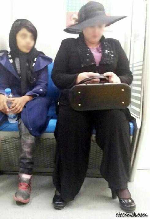 حجاب زن در مترو تهران ، حجاب زن در مترو ، عکس زنان در مترو تهران