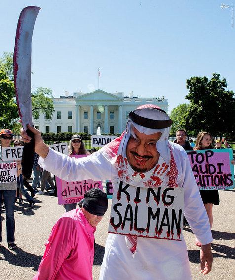 تظاهرات علیه رژیم آل سعود مقابل کاخ سفید
