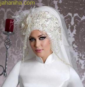 مدل تاج و تور عروس اسلامی 2016,مدل تور عروس