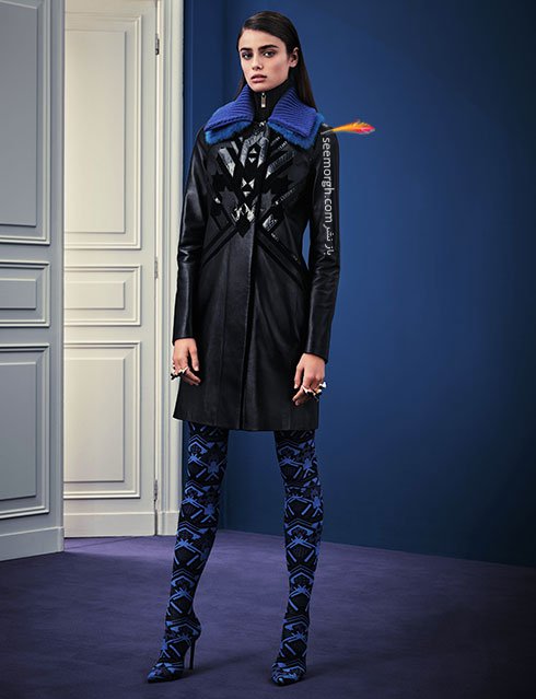 کت چرم بلند زنانه ورساچه Versace برای زمستان 2016