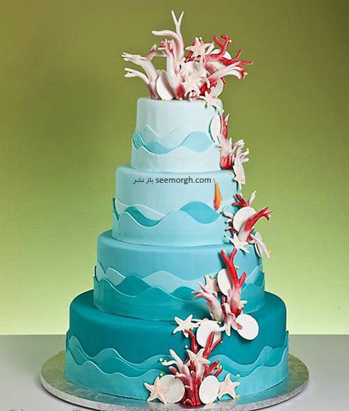 کیک عروسی به رنگ سال 2016 - مدل شماره 10