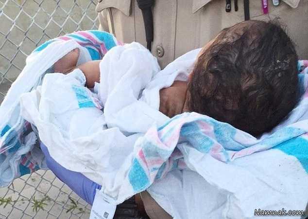 نجات نوزاد 2 روزه ، عکس نوزاد رها شده ، نوزاد دختر