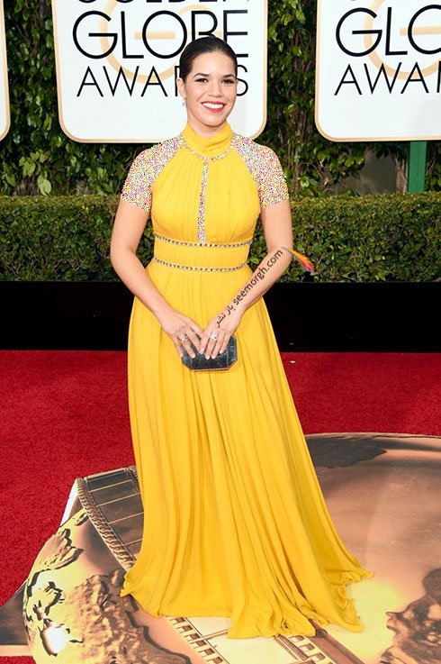 مدل لباس امریکا فررا America Ferrera در گلدن گلوب Golden Globes 2016
