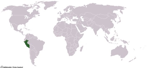 موقعیت جغرافیایی پرو در نقشه جهان