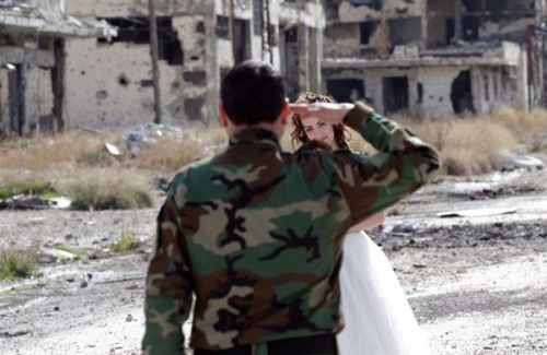 عکس های دیدنی از ژست عروس و داماد سوری