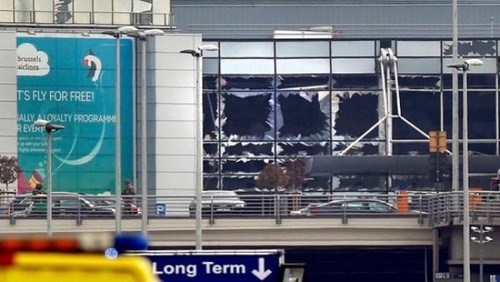 فرودگاه بروکسل بعد از انفجار 