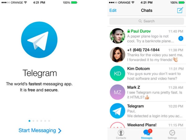اسکرین شات نسخه اندرویدی اپلیکیشن تلگرام