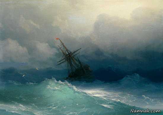 نقاشی دریای طوفانی ، نقاشی جالب ، نقاشی شگفت انگیز