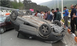 حوادث/ واژگونی خودروی 206 در بزرگراه بابایی