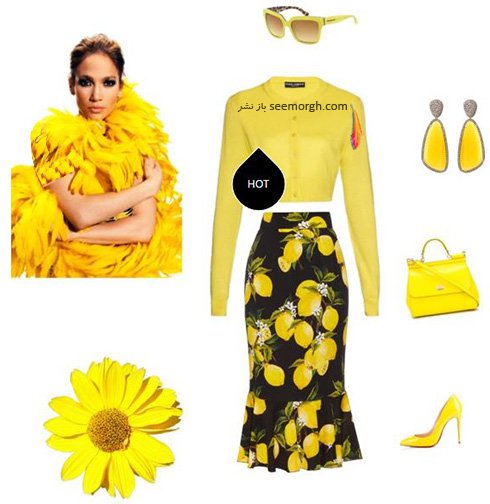 ست کردن لباس به رنگ زرد به سبک جنیفر لوپز برای بهار 2016 - ست شماره 2