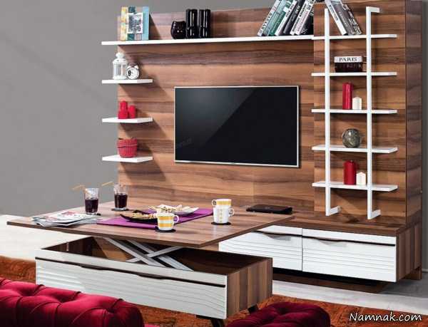 میز ال سی دی و تلویزیون ، عکس زیباترین میزهای ال سی دی ، مدل میز ال سی دی چوبی جدید