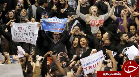 زد و خورد انتخاباتی در محل سخنرانی ترامپ+ تصاویر