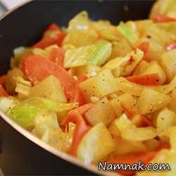 خوراک سیب زمینی و هویج هندی ، طرز تهیه خوراک سیب زمینی ، خوراک سیب زمینی و هویج