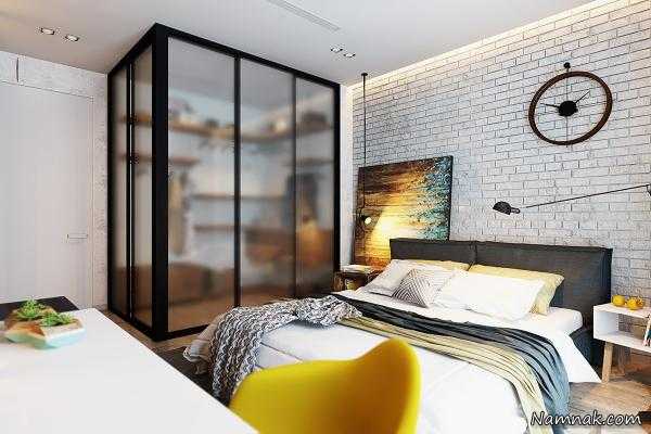 اتاق خواب مدرن ، مدل تخت خواب دو نفره ، کاغذ دیواری اتاق خواب
