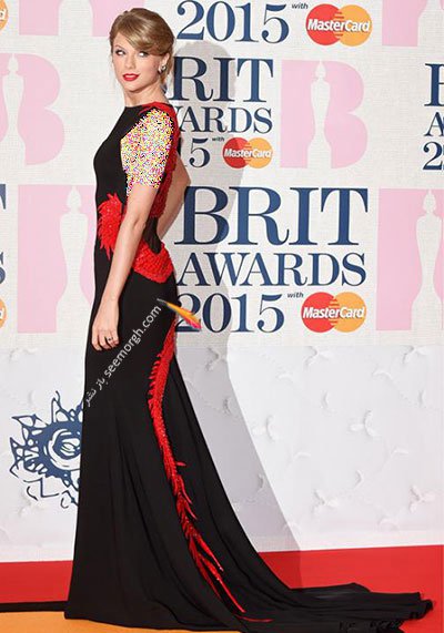 مدل لباس تیلور سویفت Taylor Swift در British Awards 2015