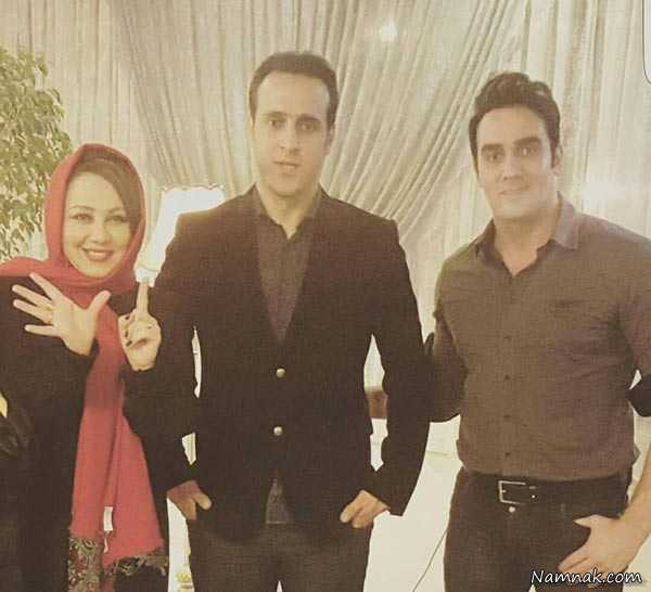 علی کریمی در کنار بهنوش بختیاری و پوریا پورسرخ ، بازیگران در مشهد ، نیوشا ضیغمی و همسرش