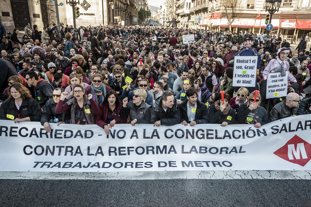 عکس/ تظاهرات علیه قانون جدید کار در اسپانیا