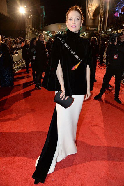 مدل لباس جولین مور Julianne Moore در مراسم بفتا Bafta 2016
