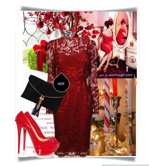 ست کردن لباس شب به رنگ قرمز به سبک پنه لوپه کروز Penelope Cruz - ست شماره 1