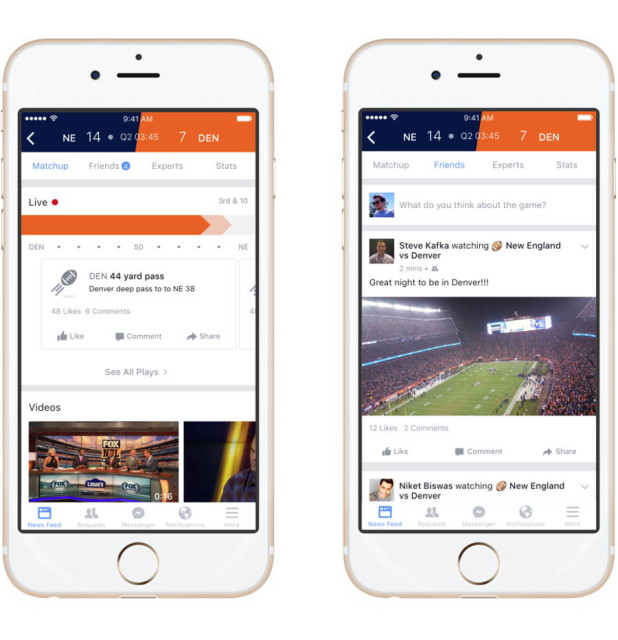فیسبوک هاب Sports Stadium را برای چت زنده تماشاگران مسابقات ورزشی به راه انداخت
