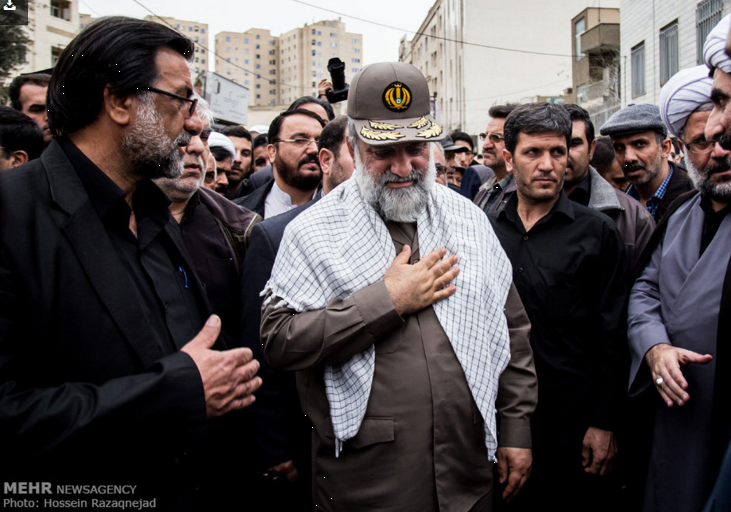 عکس/ حضور «سردار نقدی» در تشییع جنازه سلحشور