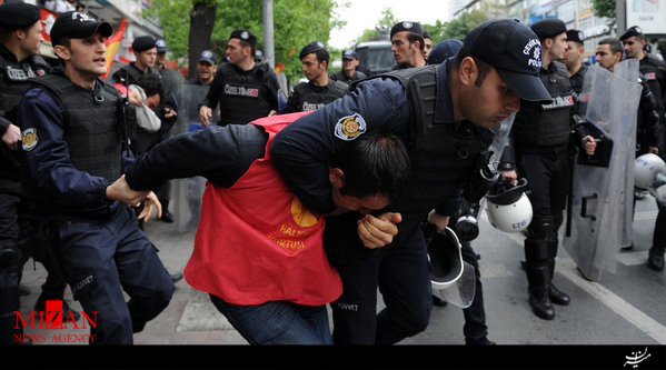 درگیری نیروهای امنیتی ترکیه با تظاهرکنندگان روز جهانی کارگر 