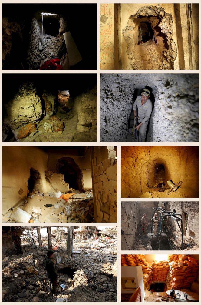 تصاویر رویترز از کشف تونل‌های داعش