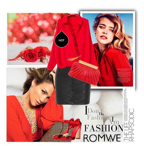 ست کردن لباس به رنگی قرمز به سبک جنیفر لوپز برای بهار 2016 - ست شماره 1