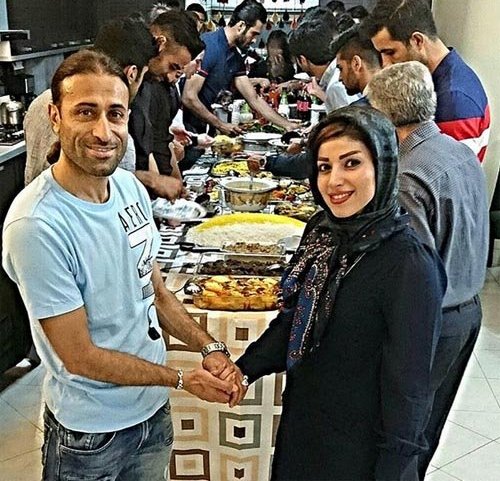 فوتبالیست سرشناس ایرانی و همسرش در مهمانی شبانه