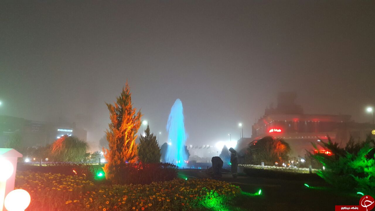 مه گرفتگی شدید در اطراف حرم امام رضا (ع) + تصاویر