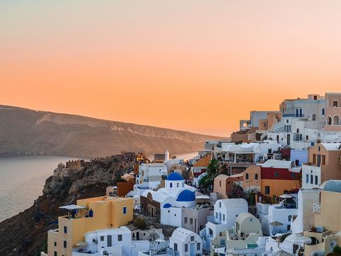 عکس/ غروب خورشید در جزیره زیبای «یونان»