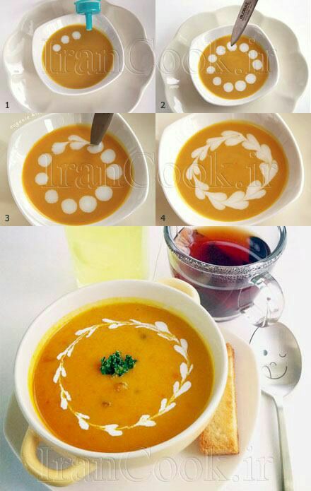 تزیین سوپ یا آ ش زیباوساده.