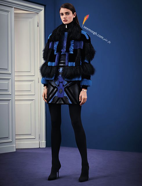 کت طرح دار کوتاه زنانه ورساچه Versace برای زمستان 2016