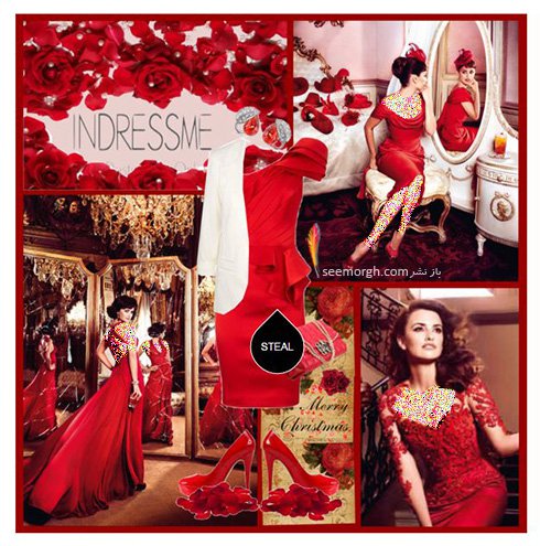 ست کردن لباس شب به رنگ قرمز به سبک پنه لوپه کروز Penelope Cruz - ست شماره 2