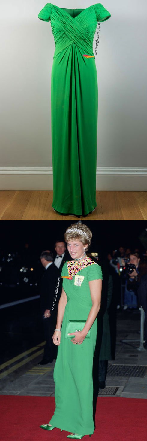 لباس سبز رنگ پرنسس دایانا Diana از طراح معروف کاتری واکر CATHERINE WALKER