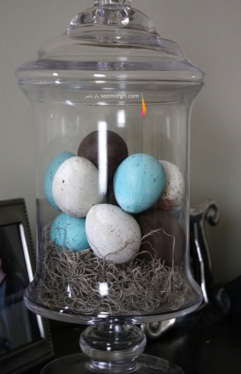 تزیین تخم مرغ سفره هفت سین درون ظروف شیشه ای - مدل شماره 5