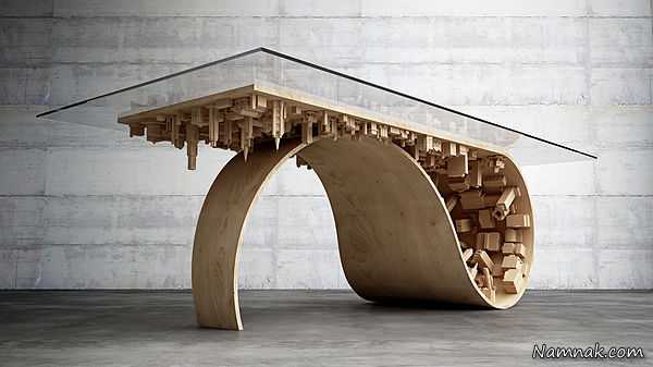 میز چوبی سه بعدی ، میز چوبی ، مدل میز چوبی