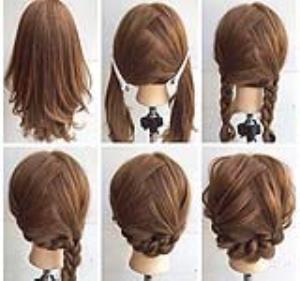 آموزش تصویری مدل های زیبای شینیون موهای بافته شده