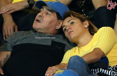 عکس/ اسطوره جنجالی آرژانتین و نامزدش
