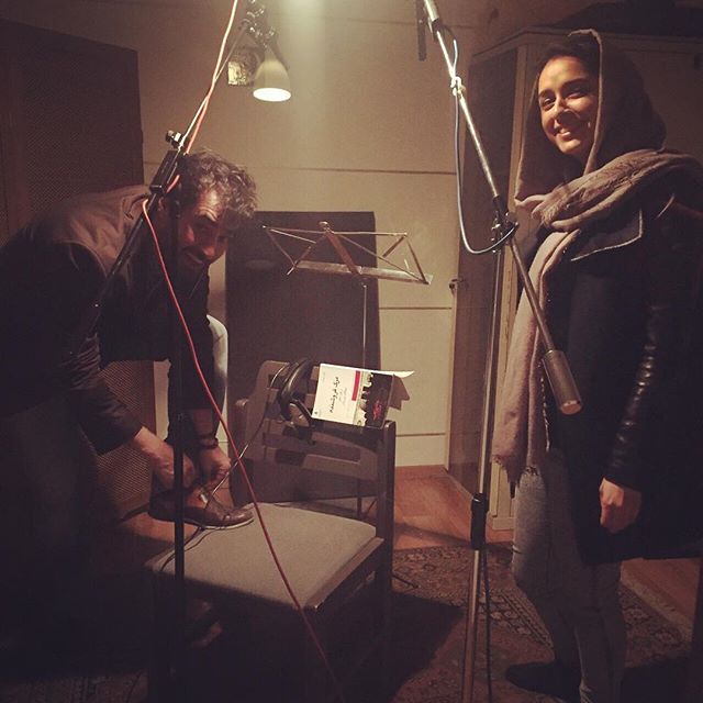 چهره ها/ «ترانه علیدوستی» و «شهاب حسینی» در استودیو ضبط صدای فیلم «فروشنده»