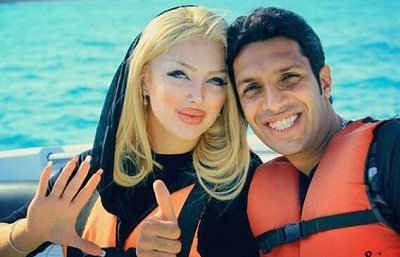 عکس سپهر حیدری و همسرش در قایق