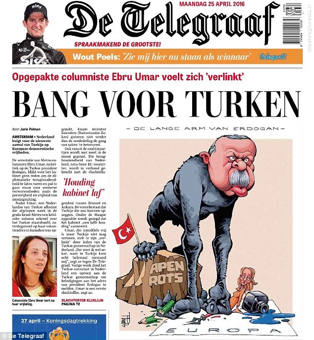 تصویری از کاریکاتور اردوغان در روزنامه هلندی که حاشیه ساز شد