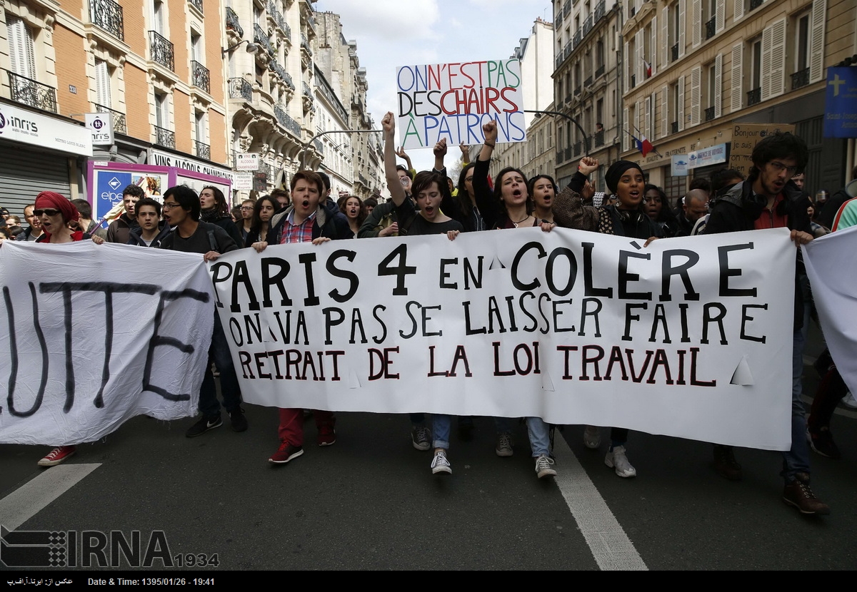  ادامه تظاهرات در فرانسه در اعتراض به اصلاحات قانون کار