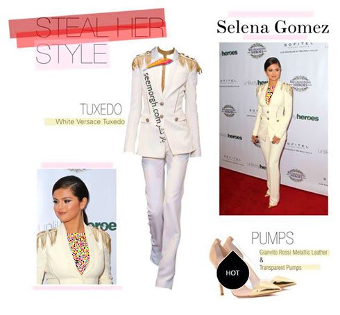 کت و شلوار سفید به سبک سلنا گومز Selena Gomez