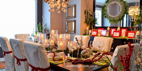 red-and-green-dining-room-teak-dining-chairs-stylish-chandelier-centerpiece-wine-glasses-yellow-tablecloth-cutlery-sets-white-napkins-dining-table-chairs-wall-mirror-silk-florals-600x303.jpg