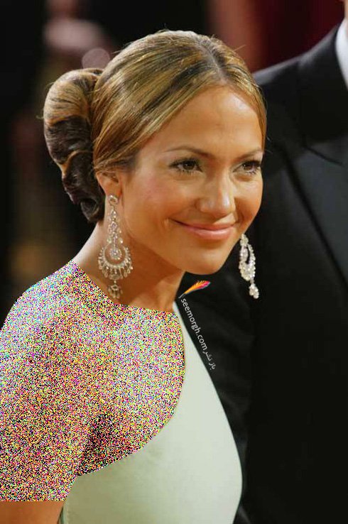 گوشواره طلا سفید نگین دار جنیفر لوپز Jennifer Lopez