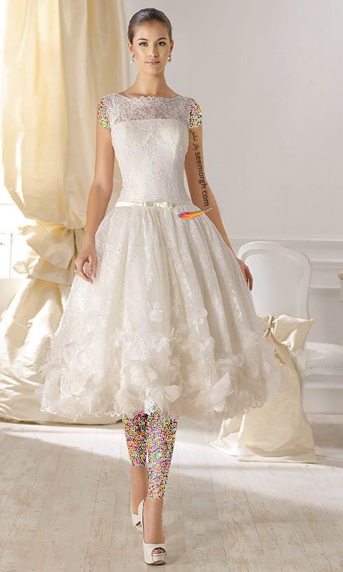لباس عروس کوتاه حلقه ای برای تابستان 2015