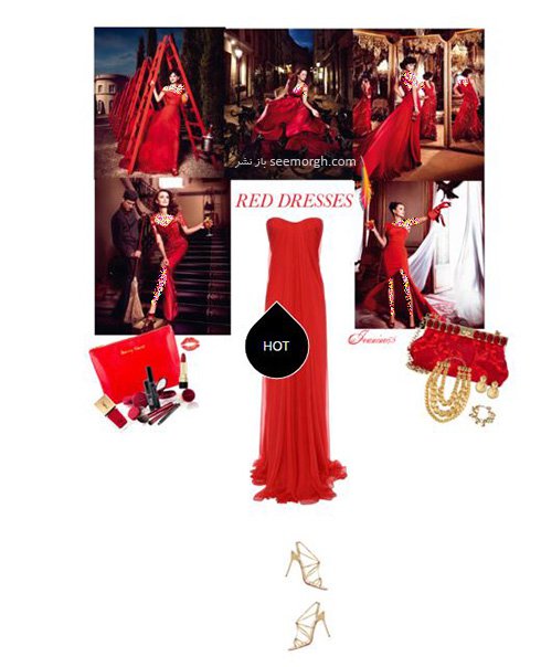 ست کردن لباس شب به رنگ قرمز به سبک پنه لوپه کروز Penelope Cruz - ست شماره 6