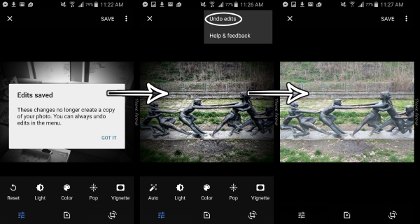 قابلیت بازگردانی اعمال ویرایشی به اپلیکیشن Google Photos اضافه شد