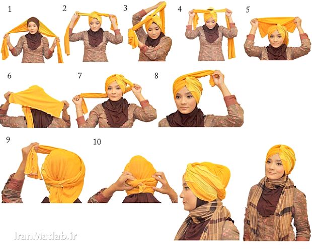 بستن شال بستن روسری آموزش بستن شال